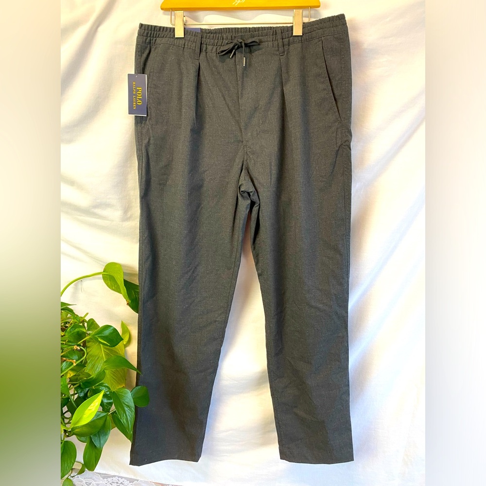 Polo Ralph Lauren Stretch Tailored Slim Fit Grey Elastic Waist Pants Men's XL
